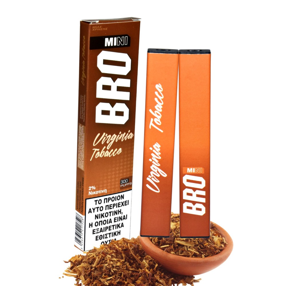 BRO Twist Mini Virginia Tobacco Disposable Pen Kit 2ml με Ενσωματωμένη Μπαταρία 300puffs 1τμχ