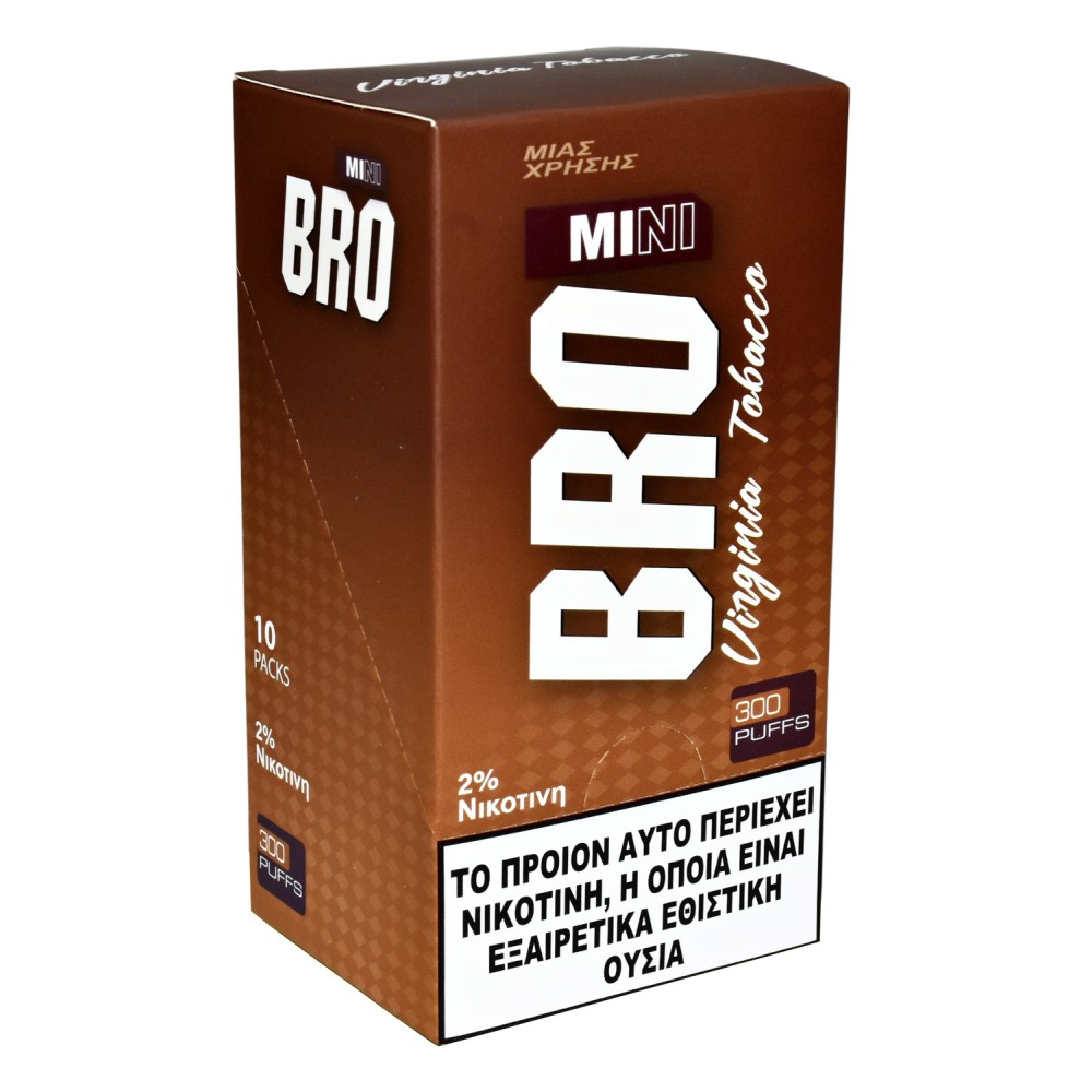 BRO Twist Mini Virginia Tobacco Disposable Pen Kit 2ml με Ενσωματωμένη Μπαταρία 300puffs 1τμχ