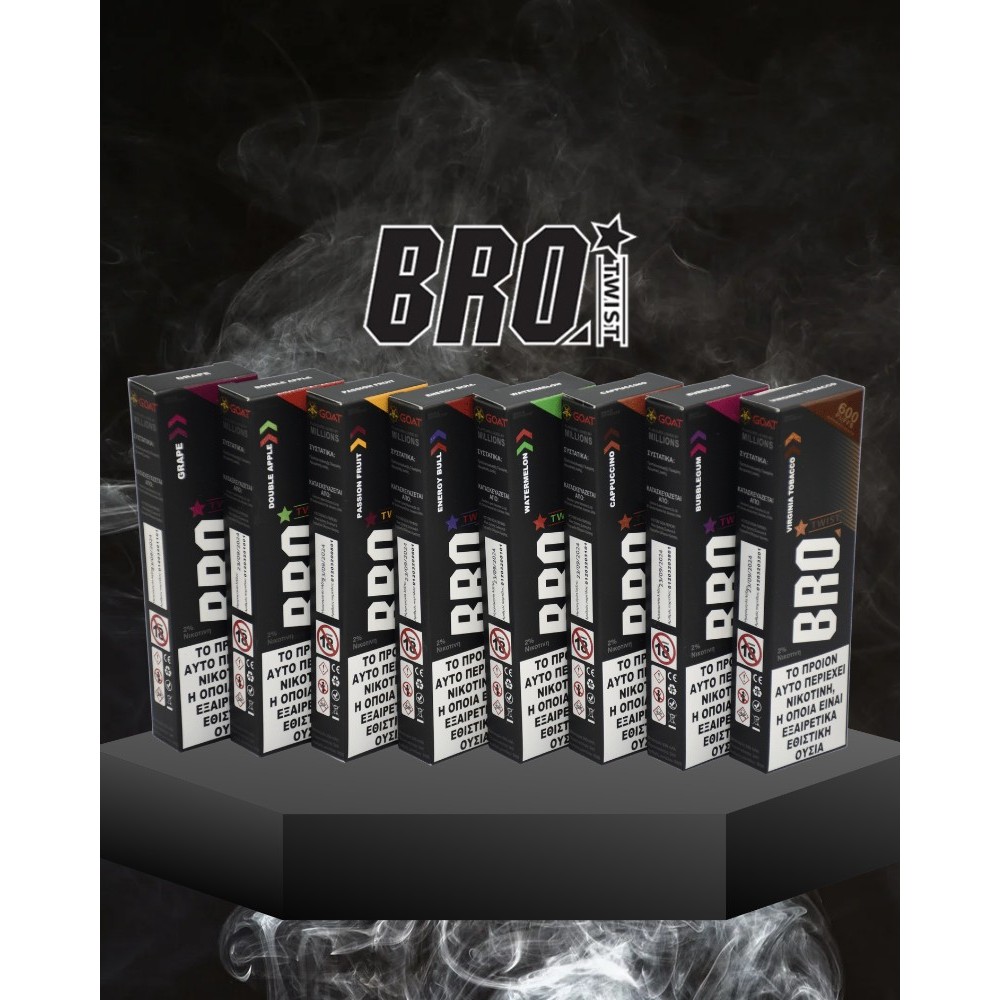 BRO Twist Virginia Tobacco Disposable Pen Kit 2ml με Ενσωματωμένη Μπαταρία 600puffs 1τμχ