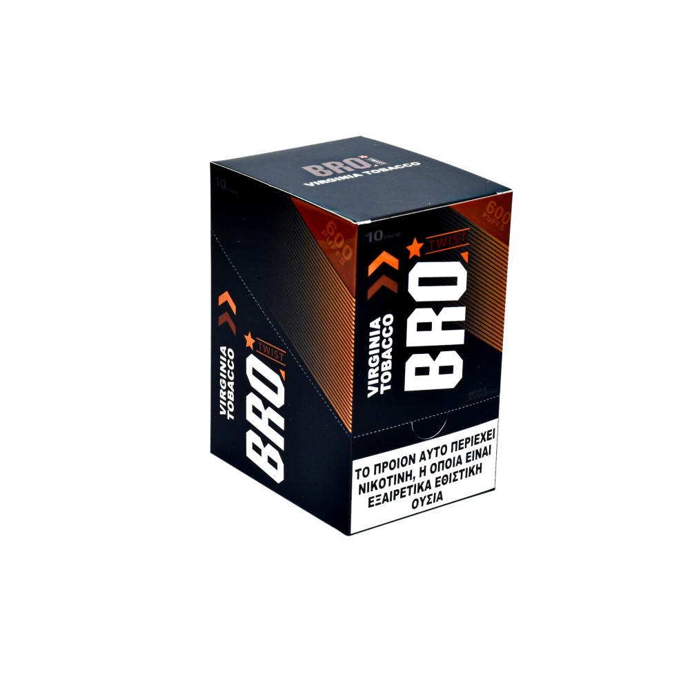 BRO Twist Virginia Tobacco Disposable Pen Kit 2ml με Ενσωματωμένη Μπαταρία 600puffs 1τμχ