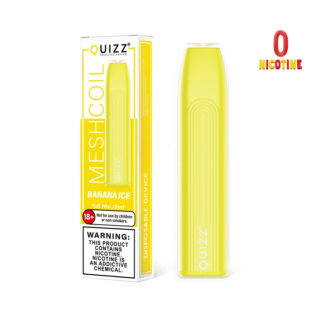 Quizz Vape μιας χρήσης QD44 0% nic 800 puff Banana Ice