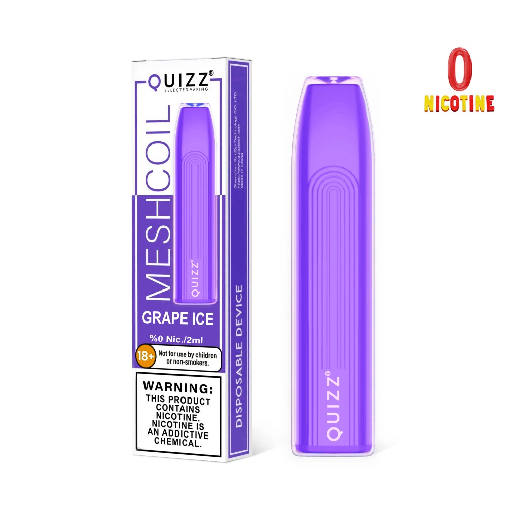 Quizz Vape μιας χρήσης QD44 0% nic 800 puff Grape Ice