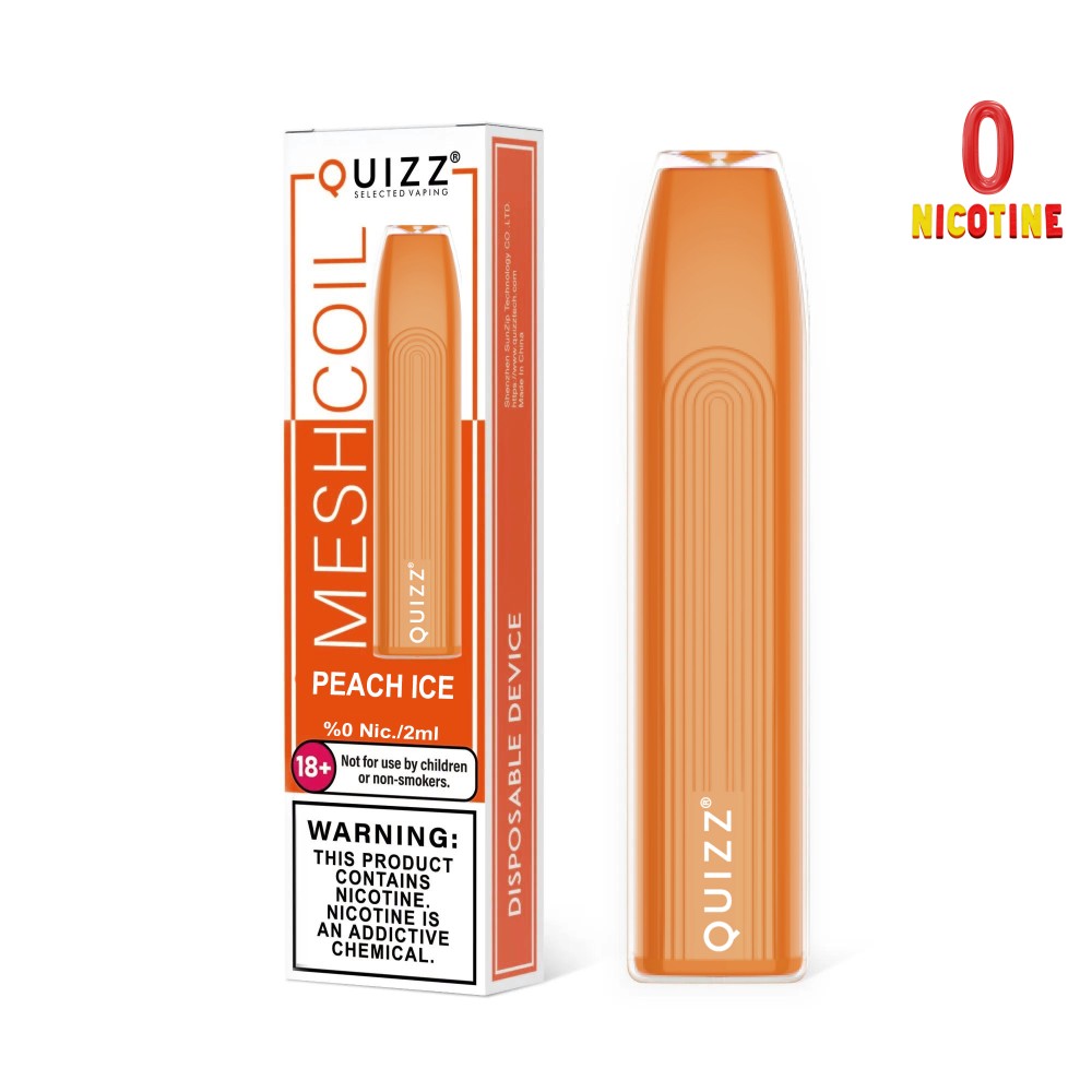 Quizz Vape μιας χρήσης QD44 0% nic 800 puff Peach Ice